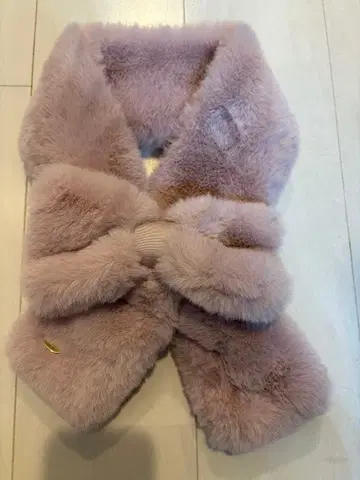 폴앤조 핑크 퍼 리본 머플러