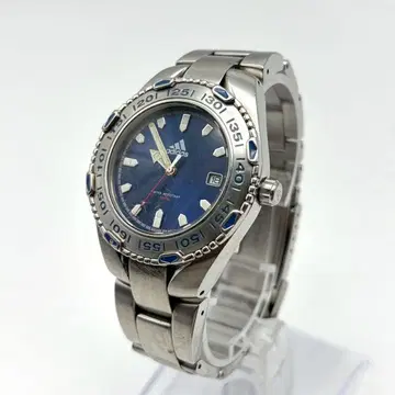 작동 아디다스 손목시계 다이버 블루 데이트 빈티지 레어