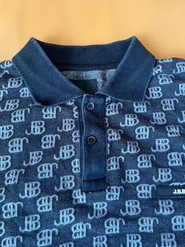 J.S.B. 네이비 로고 피케 셔츠