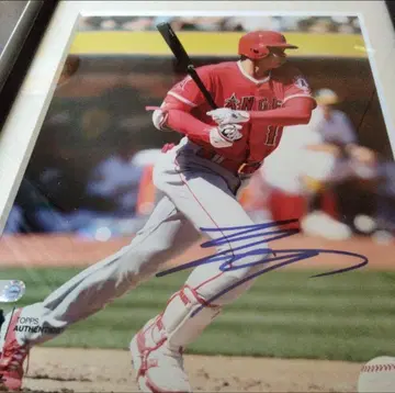 오타니 쇼헤이 topps authentics 친필 사인 사진 액자 포함