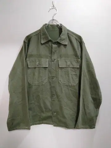 US 민간 유틸리티 셔츠 평단추 통소매