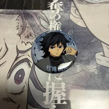 귀멸의 칼날 난자타운 휴식의 마을 캔뱃지 토미오카 기유