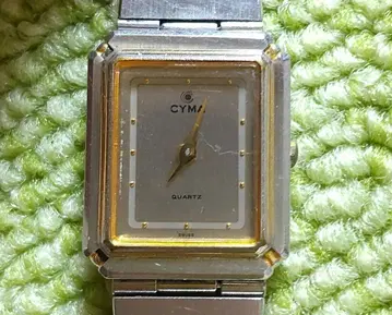 [가동품] CYMA 여성용 손목시계 쿼츠 콤비 컬러 여분 시계 부품 있음