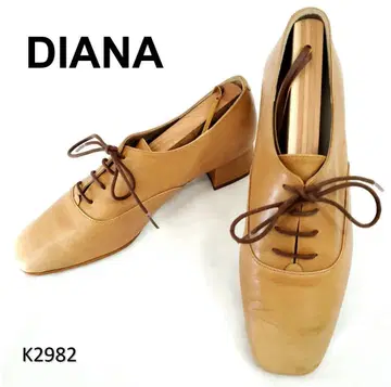 다이애나 힐 로퍼 스퀘어토 천연 가죽 24cm 브라운