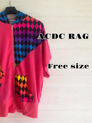 [새상품급] ACDC RAG 컬러풀 다이아 무늬 후드티