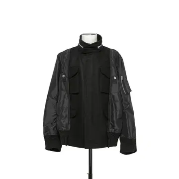 Sacai(사카이) 울 트윌 나일론 블루종 자켓 블랙 x 블랙