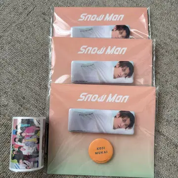 Snow Man 무카이 코지 캔뱃지 & 롤 메모지