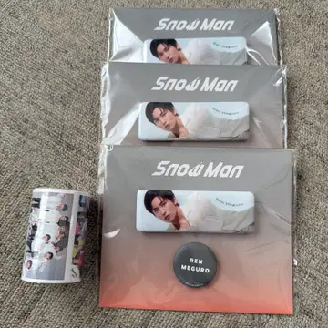 Snow Man 메구로 렌 캔뱃지&롤 메모지