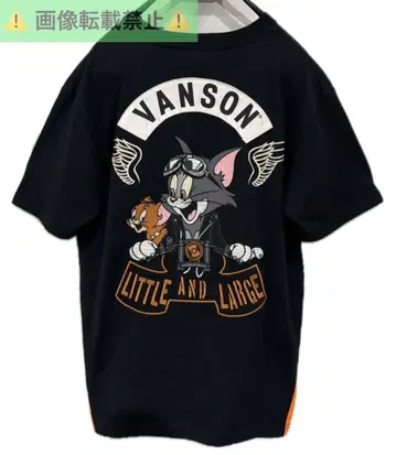 *VANSON x TOM and JERRY 자수 절개 반팔 티셔츠 L
