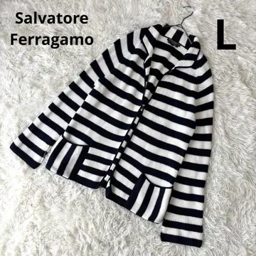 Salvatore Ferragamo 보더 코튼 니트 자켓 이태리제