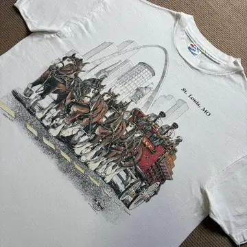 90s 빈티지 버드와이저 T셔츠 XL Hanes 기업 로고 USA제