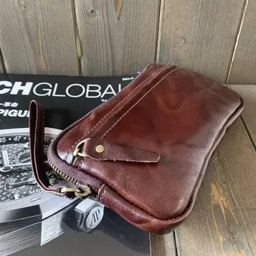 A43 아르헨티나 가죽 천연 가죽 세컨드 백 지갑 클러치 커피 커피