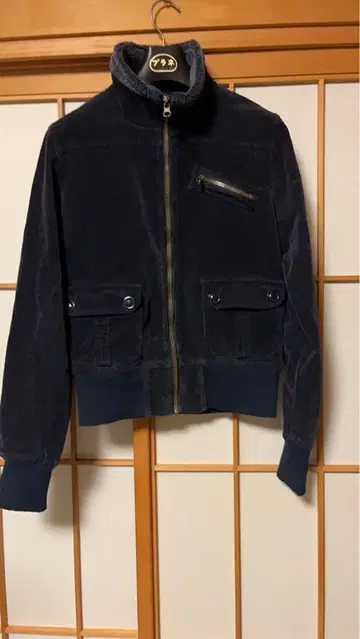 00s 아카이브풍 짧은 기장 보아 코듀로이 블루종 S Y2K