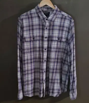 FILSON 체크 무늬 플란넬 셔츠 양 가슴 포켓 부착 L