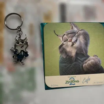 주토피아2 파우버트 시크릿 키체인 특전 코스터 2개 세트