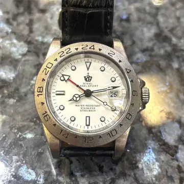 STEEL BAGELSPORT GMT 자동 자동 와인딩 손목시계 D 버클