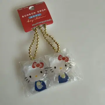 헬로키티 모자 꽁지 드롭 커플 키링