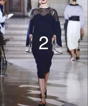 mamekurogouchi 실크 라메 프린트 I라인 드레스 2019SS