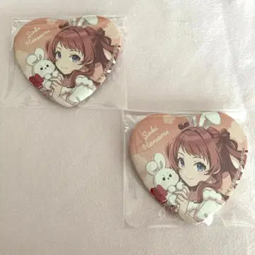 학원 아이돌 마스터 학마스 GIGO 하트 캔뱃지 하나미 사키 2개 세트