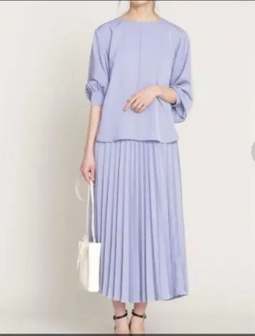 nanouniverse 셋업 블루 36 플리츠 스커트 나노유니