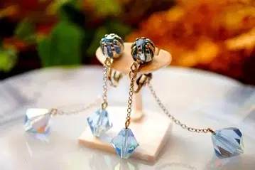 USA 빈티지 ~1950년대 크리스탈 귀걸이 50년대