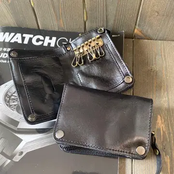 A51 아르헨티나 천연 가죽 트래커 지갑 6연 키 블랙