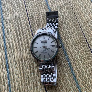 CITIZEN 자동 오토매틱 실버 시계 크리스탈 세븐 빈티지