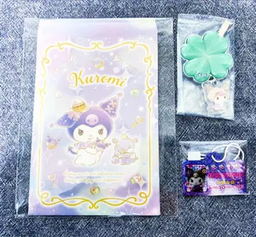 산리오 쿠로미 포레스트 레이스 헤어 클립 소포장 스티커