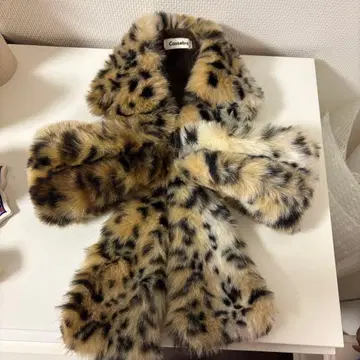 Casselini 리본 머플러 레오파드 무늬