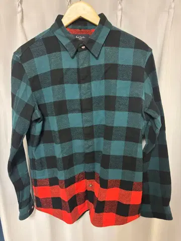 PAUL SMITH 버팔로 체크 절개 플란넬 셔츠 긴팔 셔츠 L