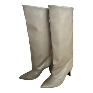 [ 새상품급 ] 마미안 와이드 샤프트 롱 부츠 M 23.5 베이지
