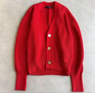 [ CABan 갸반 ] 코튼 캐시미어 가디건 레드