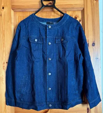 빅 사이즈 노카라 데님 G 재킷 새상품 3L