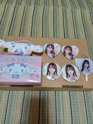 =LOVE 이코러브 오타니 에미리 시나모롤 미니 부채 캔뱃지 세트