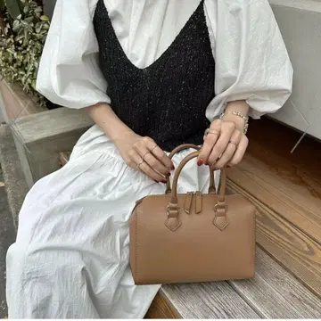 discoat 라이트 게이지 미니 보스턴 백 카멜 2way