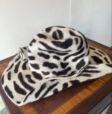 새상품 볼사리노 Borsalino 레오파드 표범 무늬 중절모 토끼털