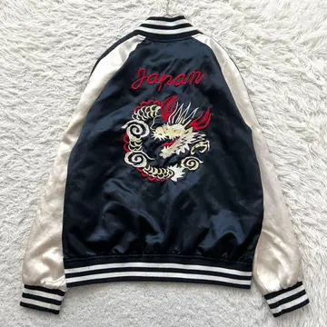 구제 의류 플라밍고 Fafatt 남성용 드래곤 자수 스카잔 워셔블