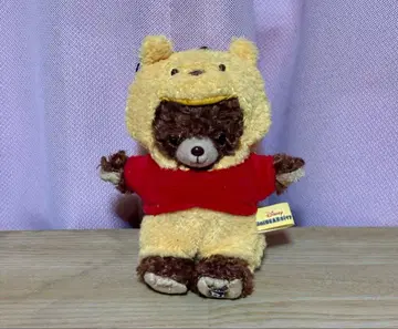 유니베어시티 모카 곰돌이 푸 코스튬 스트랩 인형 배지