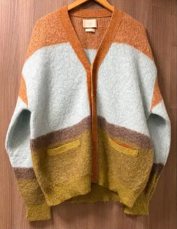 YOKE MOHAIR BORDER CARDIGAN 23AW