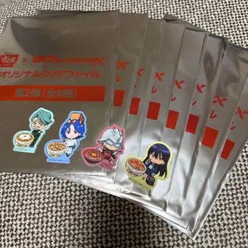 스키야 건담 지크 액스 콜라보 클리어 파일 8종류 컴프품과 씰 4장