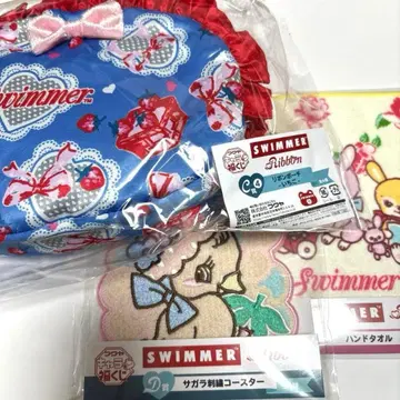 SWIMMER 1번 복권 파우치 사가 자수 코스터 핸드 타월