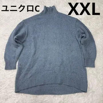 UNIQLOC 유니클로C 소프트 니트 하이넥 스웨터(긴팔) XXL 블루