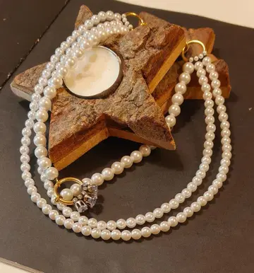 Rada 이탈리아 브랜드 Rada 펄 3연 x 반지 콤비 목걸이 엘레강스