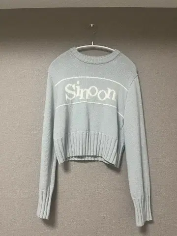 sinoon 로고 니트 아이스 블루