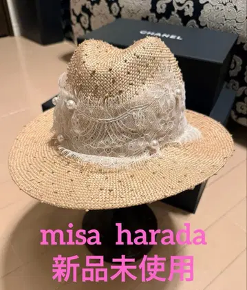 미사용 새상품 미사하라다 CA4LA 펄 레이스 중절모