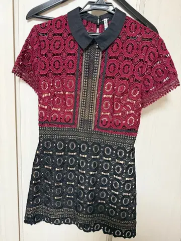 self-portrait 반팔 미니 원피스 빨검 UK 10 / US 6