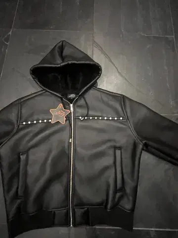 AFB STUDDED HOODED BOMBER JACKET