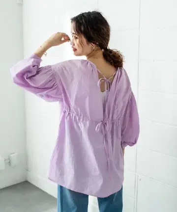 새상품 mystic 백산 개더 셔츠