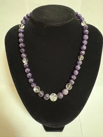 자수정 x 용 수정 파워스톤 목걸이 염주 남성용 일반 상품