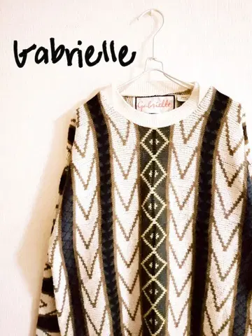 D222306 Gabrielle 80s 올 패턴 롱 슬리브 니트